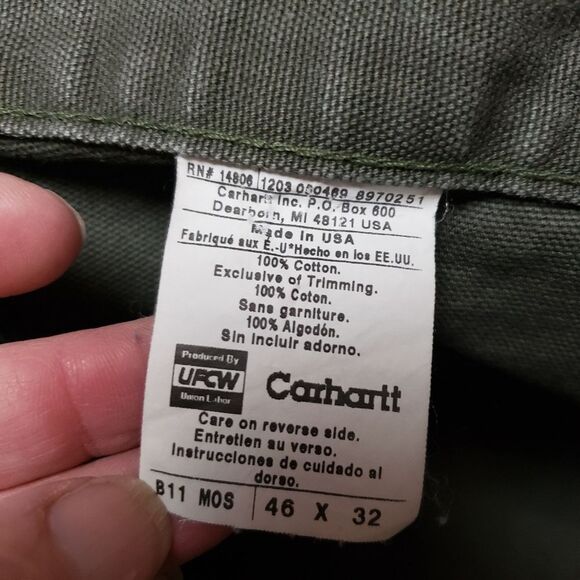 Carhartt Pants Men's B11 MOS Duck Canvas Carpenter Work Pants Sz 46 - Picture 7 of 14